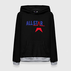 Толстовка-худи женская All stars logo, цвет: 3D-меланж