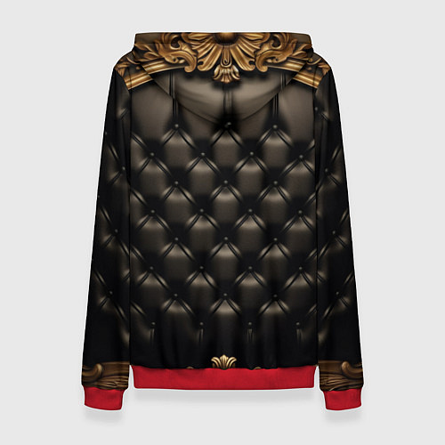 Женская толстовка Лакшери текстура из натуральной кожи / 3D-Красный – фото 2