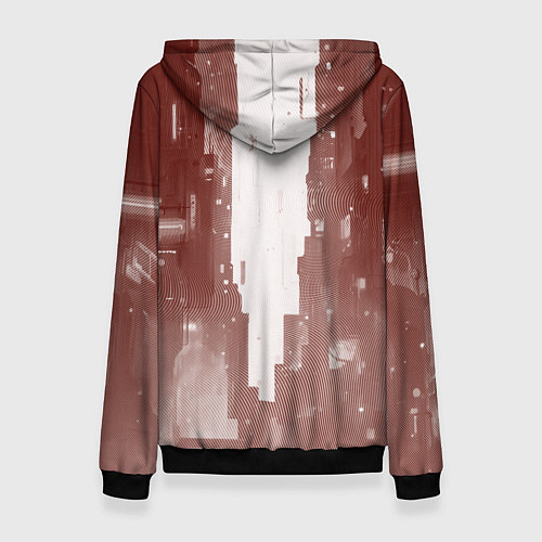 Женская толстовка Воин в бордовых тонах / 3D-Черный – фото 2