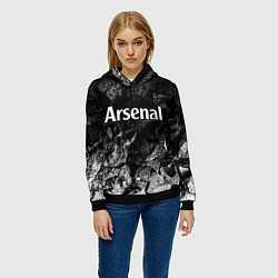 Толстовка-худи женская Arsenal black graphite, цвет: 3D-черный — фото 2