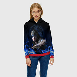 Толстовка-худи женская Senua - Hellblade, цвет: 3D-красный — фото 2