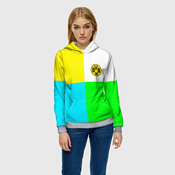 Толстовка-худи женская Borussia color cport, цвет: 3D-меланж — фото 2