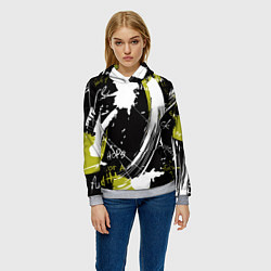 Толстовка-худи женская Надписи на стене, цвет: 3D-меланж — фото 2