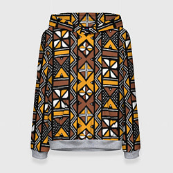 Толстовка-худи женская Африканский мавританский узор, цвет: 3D-меланж