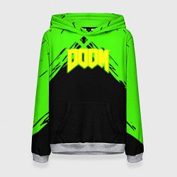 Толстовка-худи женская Doom кислотное лого, цвет: 3D-меланж