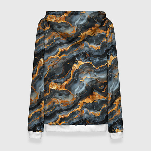Женская толстовка Мраморное золото / 3D-Белый – фото 2