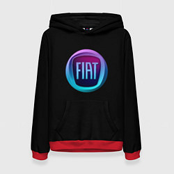 Толстовка-худи женская FIAT logo neon, цвет: 3D-красный