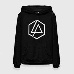 Толстовка-худи женская Linkin park logo white, цвет: 3D-черный