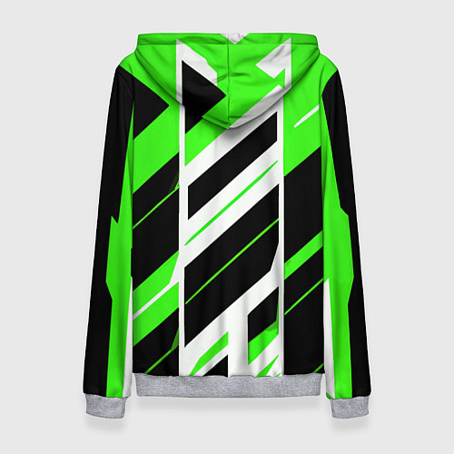 Женская толстовка Black and green stripes on a white background / 3D-Меланж – фото 2