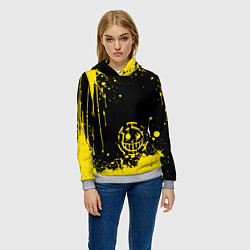 Толстовка-худи женская Трафальгар Д Ватер Ло прозвище пират, цвет: 3D-меланж — фото 2