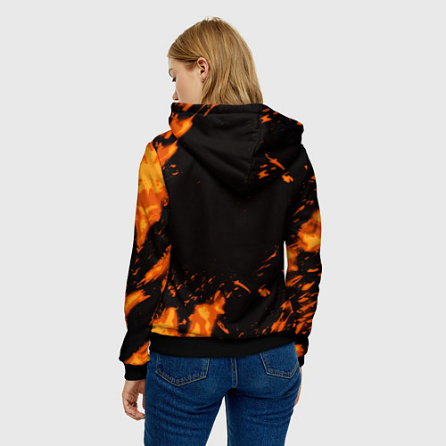 Женская толстовка Россия огненные краски / 3D-Черный – фото 4