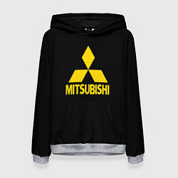 Толстовка-худи женская Mitsubishi logo yelow, цвет: 3D-меланж