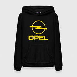 Толстовка-худи женская Opel yellow, цвет: 3D-черный