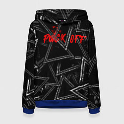 Толстовка-худи женская F*ck off, цвет: 3D-синий
