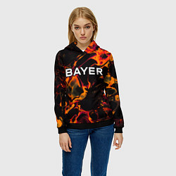 Толстовка-худи женская Bayer 04 red lava, цвет: 3D-черный — фото 2