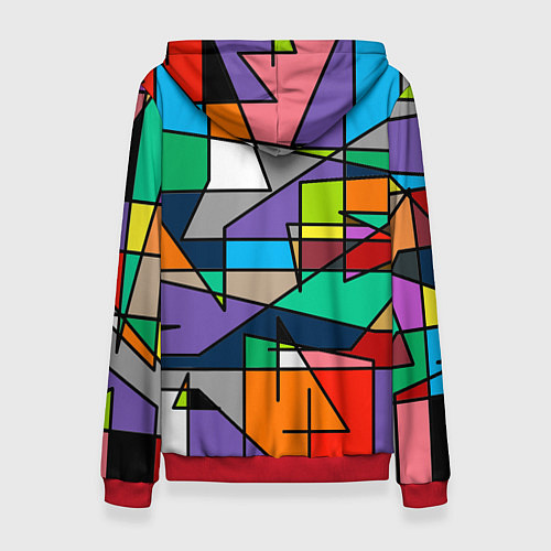 Женская толстовка Кубизм - линии / 3D-Красный – фото 2