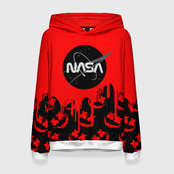 Толстовка-худи женская Marshmello x Nasa red, цвет: 3D-белый