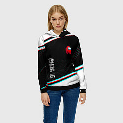 Толстовка-худи женская Among us geometry steel, цвет: 3D-черный — фото 2