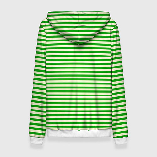 Женская толстовка Бежево-зелёный полосатый / 3D-Белый – фото 2