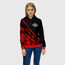 Толстовка-худи женская Haval sport grunge, цвет: 3D-красный — фото 2