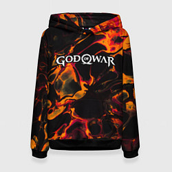 Толстовка-худи женская God of War red lava, цвет: 3D-черный