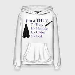 Толстовка-худи женская Im a thug, цвет: 3D-белый