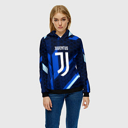 Толстовка-худи женская Juventus sport geometry steel, цвет: 3D-черный — фото 2