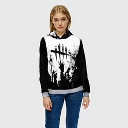 Толстовка-худи женская Dead by daylight horror краски, цвет: 3D-меланж — фото 2