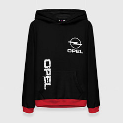 Толстовка-худи женская Opel white logo, цвет: 3D-красный