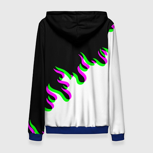 Женская толстовка Doom logo fire demon / 3D-Синий – фото 2