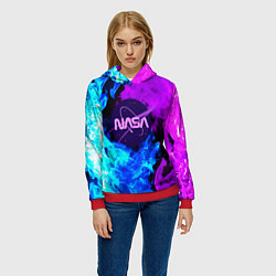 Толстовка-худи женская NASA neon flame, цвет: 3D-красный — фото 2