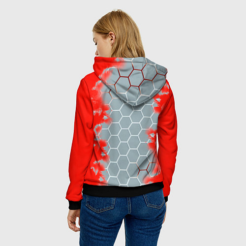 Женская толстовка Россия абстрактные соты / 3D-Черный – фото 4