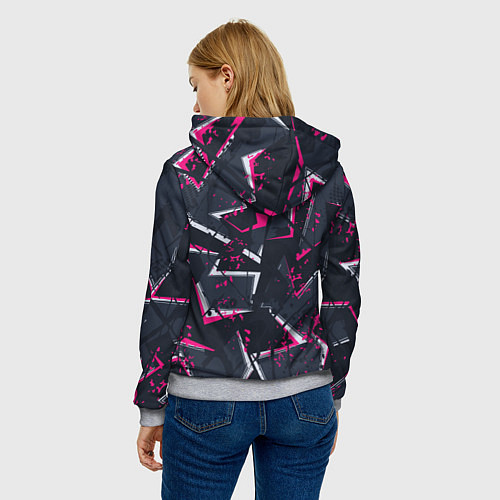 Женская толстовка Яркий абстрактный узор для спорта / 3D-Меланж – фото 4