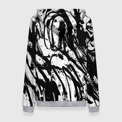 Женская толстовка Чёрно-белая абстракция: нейросеть / 3D-Меланж – фото 2