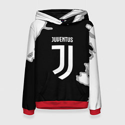 Толстовка-худи женская Juventus fc краски, цвет: 3D-красный