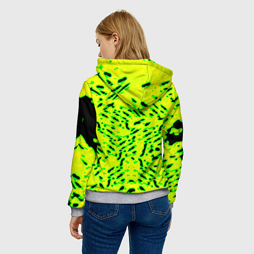 Женская толстовка Doom кислотный стиль лого / 3D-Меланж – фото 4