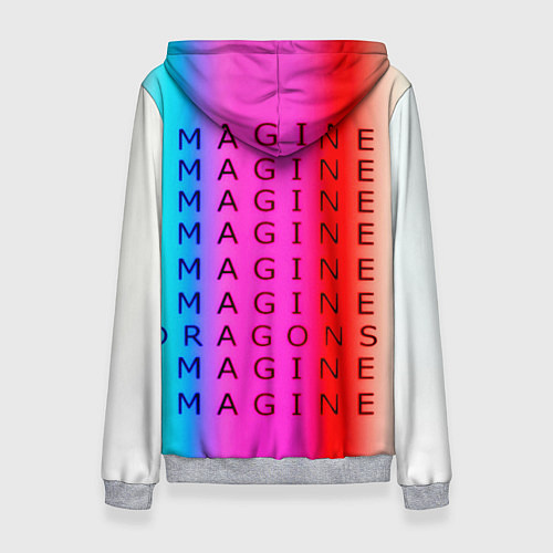 Женская толстовка Imagine Dragons neon rock / 3D-Меланж – фото 2