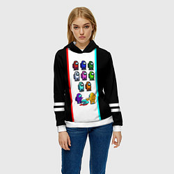 Толстовка-худи женская Among us line, цвет: 3D-белый — фото 2