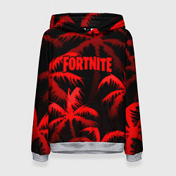 Толстовка-худи женская Fortnite tropic red, цвет: 3D-меланж