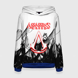Толстовка-худи женская Assassins Creed огненное лого гейм, цвет: 3D-синий