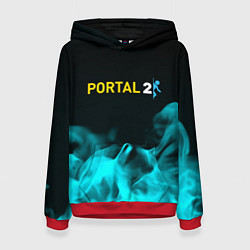 Толстовка-худи женская Portal fire blue, цвет: 3D-красный