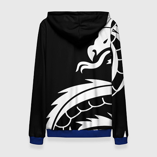 Женская толстовка Samurai dragon steel japan / 3D-Синий – фото 2