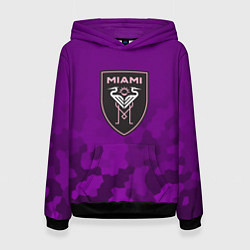 Толстовка-худи женская Inter Miami logo pattern, цвет: 3D-черный