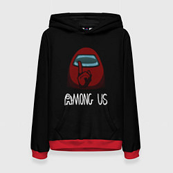 Толстовка-худи женская Among us logo game, цвет: 3D-красный