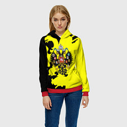 Толстовка-худи женская Имперская Россия герб, цвет: 3D-красный — фото 2