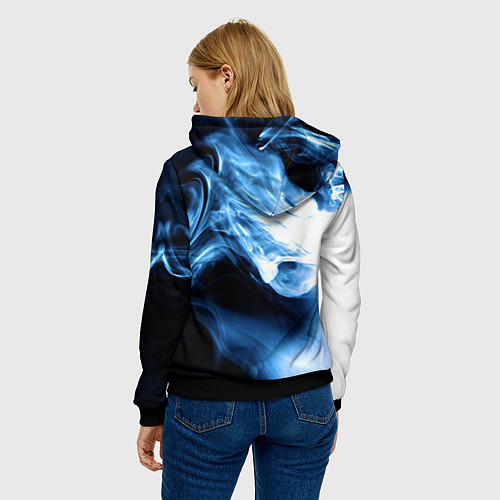 Женская толстовка Дым смок вейпа текстура / 3D-Черный – фото 4