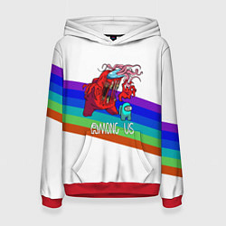 Толстовка-худи женская Among us colors line монстр, цвет: 3D-красный