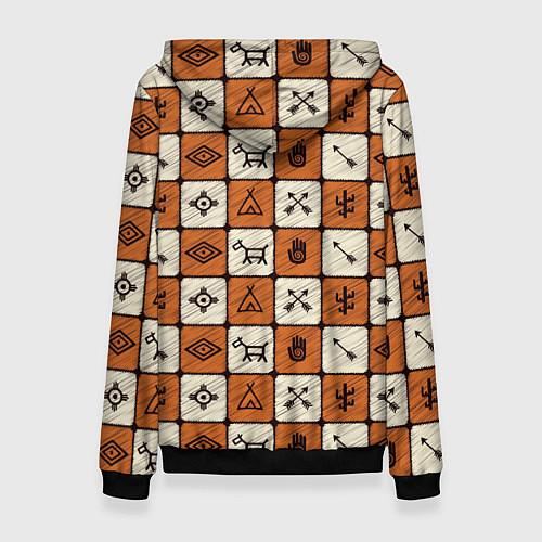 Женская толстовка Племенной цветной паттерн / 3D-Черный – фото 2