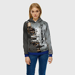 Толстовка-худи женская Механик железный, цвет: 3D-синий — фото 2