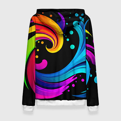 Женская толстовка Joy wave - ai art fantasy / 3D-Белый – фото 2